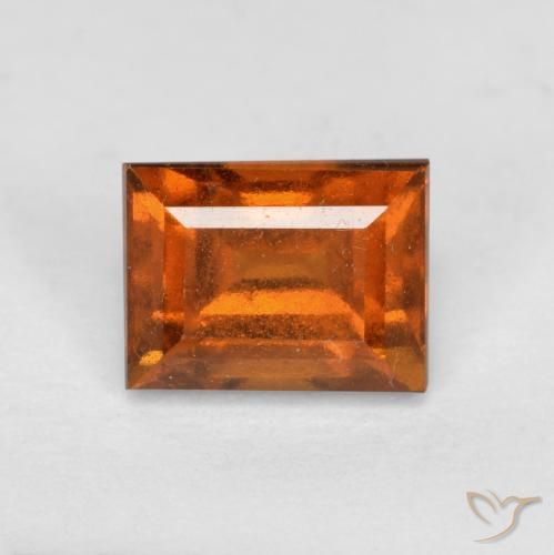 1.01ct 자연스러운 미디엄 오렌지 헤소나이트 가넷, 바게트, VS
