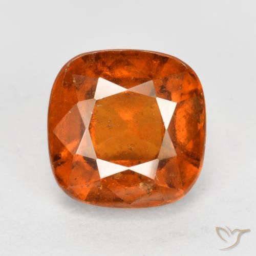 2.05ct 자연스러운 붉은 오렌지 헤소나이트 가넷, 방석, VS-SI