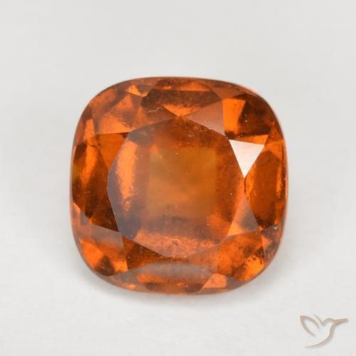 2.07ct 자연스러운 붉은 오렌지 헤소나이트 가넷, 방석, VS