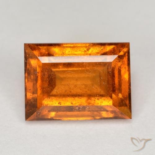 2.11ct 자연스러운 미디엄 오렌지 헤소나이트 가넷, 바게트, VS-SI