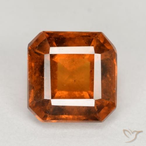 1.32ct 자연스러운 앰버 오렌지 헤소나이트 가넷, 에메랄드 컷, VS