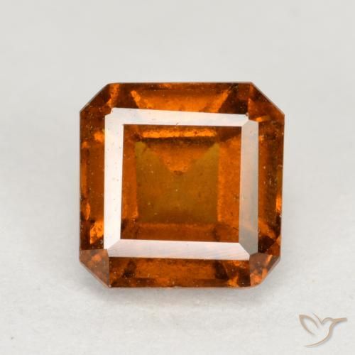 1.59ct 자연스러운 앰버 오렌지 헤소나이트 가넷, 에메랄드 컷, VS-SI