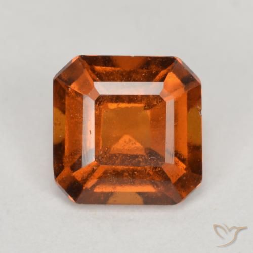 1.33ct 자연스러운 미디엄 다크 오렌지 헤소나이트 가넷, 에메랄드 컷, VS-SI