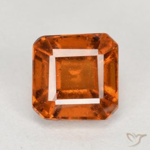 1.69ct 자연스러운 미디엄 다크 오렌지 헤소나이트 가넷, 에메랄드 컷, VS-SI