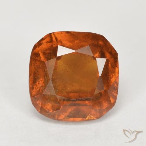 2.41ct 자연스러운 앰버 오렌지 헤소나이트 가넷, 방석, SI