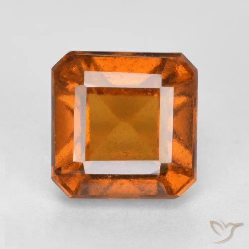 1.87ct 자연스러운 딥 오렌지 헤소나이트 가넷, 에메랄드 컷, VS