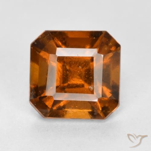 1.46ct 자연스러운 딥 오렌지 헤소나이트 가넷, 에메랄드 컷, VS