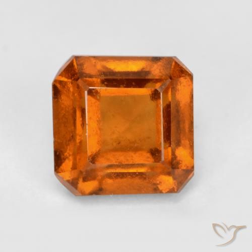 1.51ct 자연스러운 딥 오렌지 헤소나이트 가넷, 에메랄드 컷, VS-SI