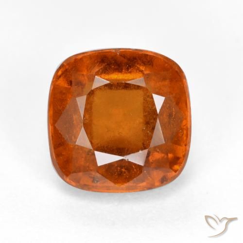 2.33ct 자연스러운 앰버 오렌지 헤소나이트 가넷, 방석, SI