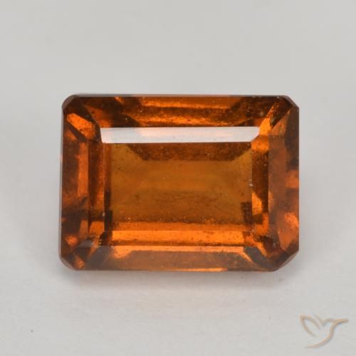 2.54ct 자연스러운 앰버 오렌지 헤소나이트 가넷, 에메랄드 컷, VS-SI