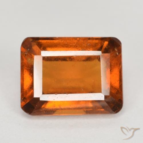 2.24ct 자연스러운 미디엄 다크 오렌지 헤소나이트 가넷, 에메랄드 컷, VS-SI