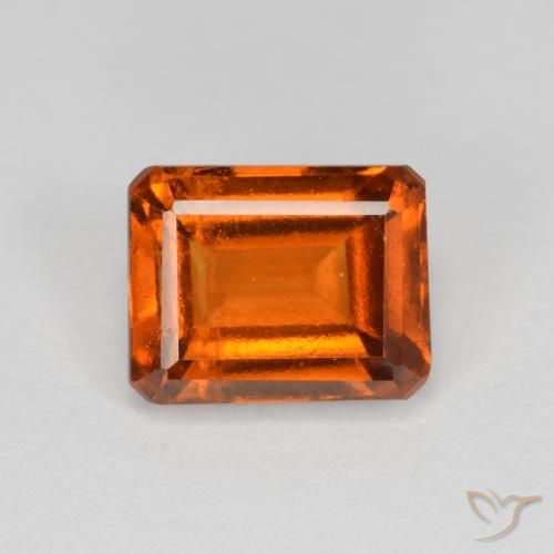 2.21ct 자연스러운 붉은 오렌지 헤소나이트 가넷, 에메랄드 컷, VS-SI