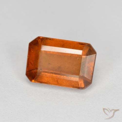 2.38ct 자연스러운 미디엄 오렌지 헤소나이트 가넷, 에메랄드 컷, SI