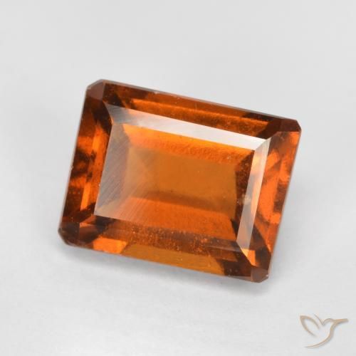 2.17ct 자연스러운 딥 오렌지 헤소나이트 가넷, 에메랄드 컷, VS-SI