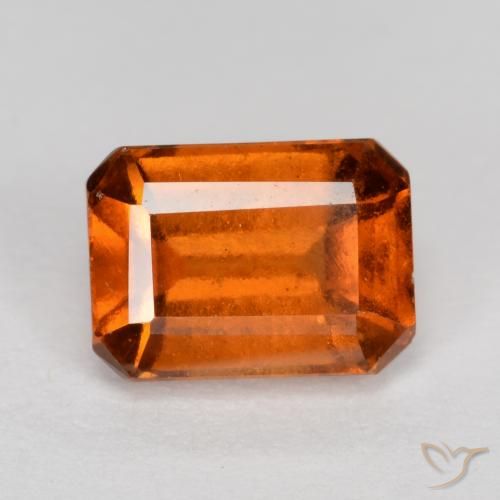 1.45ct 자연스러운 파이어 오렌지 헤소나이트 가넷, 에메랄드 컷, VS-SI