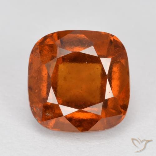 2.18ct 자연스러운 파이어 오렌지 헤소나이트 가넷, 방석, VS-SI