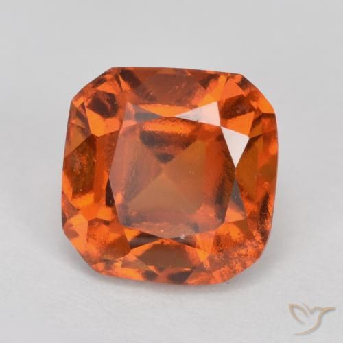 1.98ct 자연스러운 미디엄 오렌지 헤소나이트 가넷, 에메랄드 컷, VS