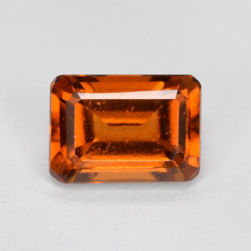 1.32캐럿 천연 앰버 오렌지 헤소나이트 가넷, 에메랄드 컷, 6.9×4.9 mm, VVS-VS