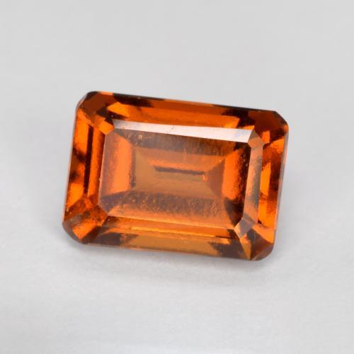 1.32캐럿 천연 앰버 오렌지 헤소나이트 가넷, 에메랄드 컷, 6.9×4.9 mm, VVS-VS