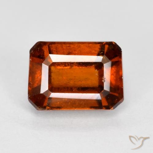1.72ct 자연스러운 앰버 오렌지 헤소나이트 가넷, 에메랄드 컷, VS-SI