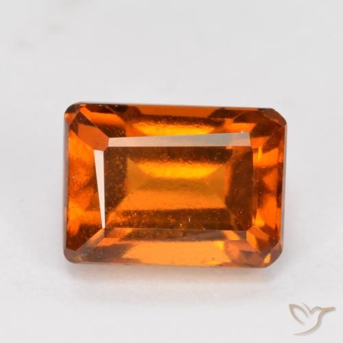 1.76ct 자연스러운 딥 오렌지 헤소나이트 가넷, 에메랄드 컷, VVS-VS