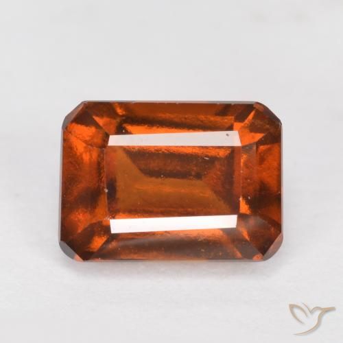 1.58ct 자연스러운 딥 오렌지 헤소나이트 가넷, 에메랄드 컷, VVS-VS