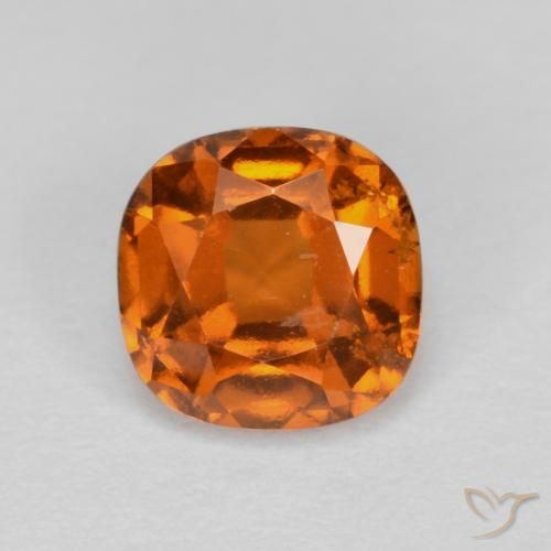 1.26ct 자연스러운 미디엄 다크 오렌지 헤소나이트 가넷, 방석, VS-SI