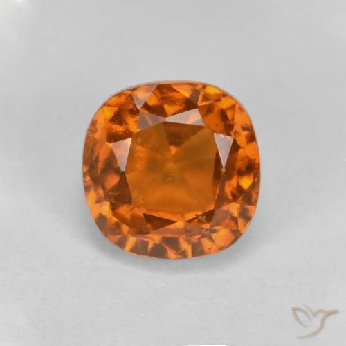 1.56ct 자연스러운 딥 오렌지 헤소나이트 가넷, 방석, VS-SI