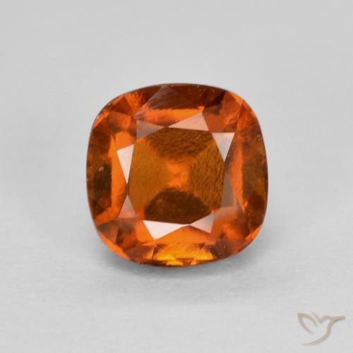 1.54ct 자연스러운 앰버 오렌지 헤소나이트 가넷, 방석, VS-SI