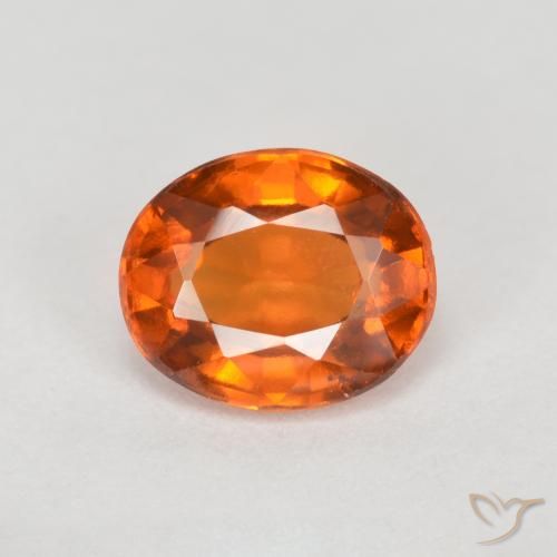 1.26ct 자연스러운 미디엄 오렌지 헤소나이트 가넷, 타원형, VVS-VS