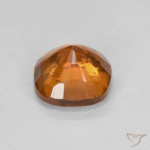 0.83캐럿 천연 밝은 오렌지 헤소나이트 가넷, 쿠션 컷, 5.2×5.2 mm, SI