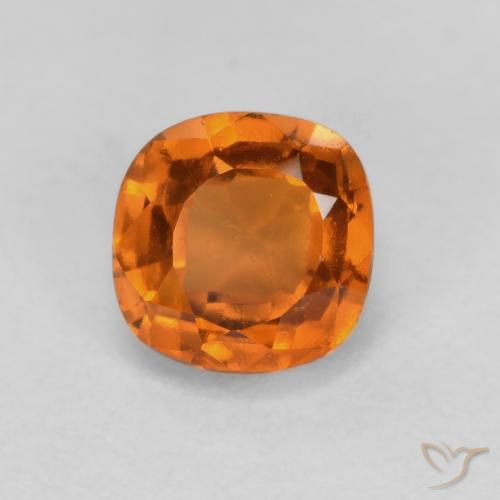 0.96ct 자연스러운 갈색 오렌지 헤소나이트 가넷, 방석, SI