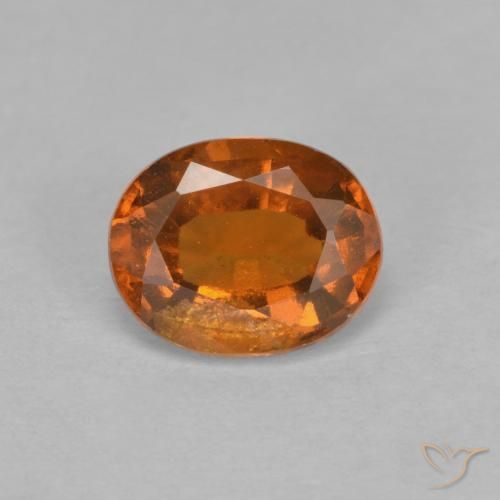 1.64ct 자연스러운 딥 오렌지 헤소나이트 가넷, 타원형, VS-SI