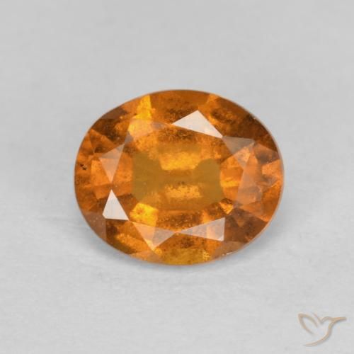 1.26ct 자연스러운 미디엄 오렌지 헤소나이트 가넷, 타원형, VS-SI