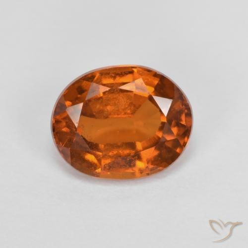 1.68ct 자연스러운 딥 오렌지 헤소나이트 가넷, 타원형, VS-SI