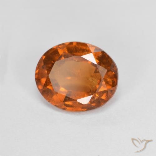 1.56ct 자연스러운 딥 오렌지 헤소나이트 가넷, 타원형, VS-SI