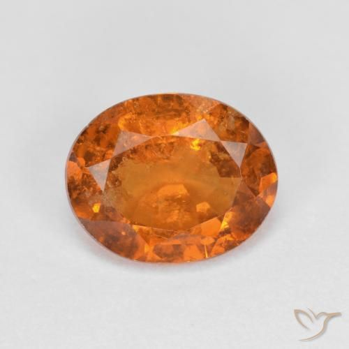 1.75ct 자연스러운 딥 오렌지 헤소나이트 가넷, 타원형, VS-SI