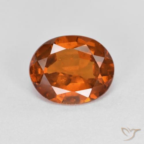 2.00ct 자연스러운 미디엄 다크 오렌지 헤소나이트 가넷, 타원형, VS-SI
