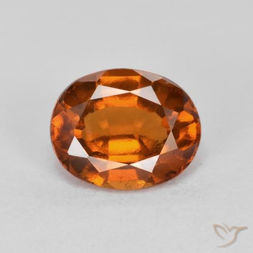 1.76ct 자연스러운 앰버 오렌지 헤소나이트 가넷, 타원형, VS-SI