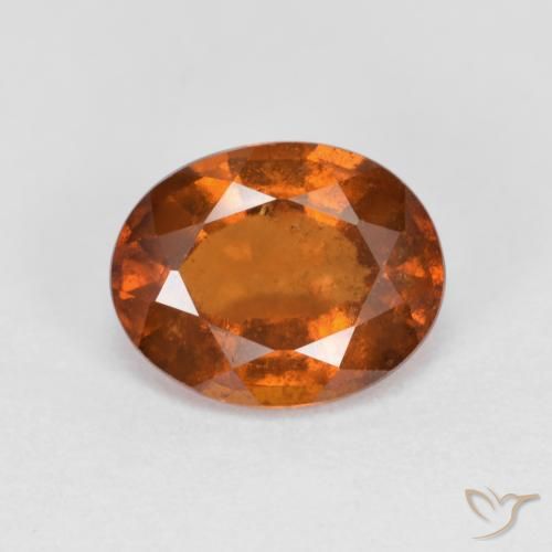 2.06ct 자연스러운 앰버 오렌지 헤소나이트 가넷, 타원형, VS-SI
