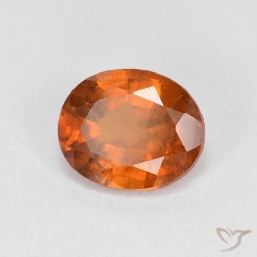 1.59ct 자연스러운 미디엄 다크 오렌지 헤소나이트 가넷, 타원형, VS-SI