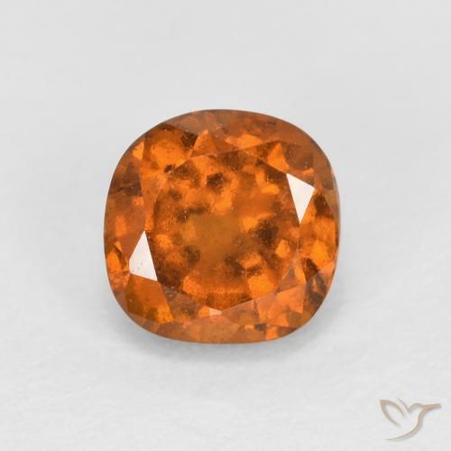 0.87ct 자연스러운 미디엄 다크 오렌지 헤소나이트 가넷, 방석, SI