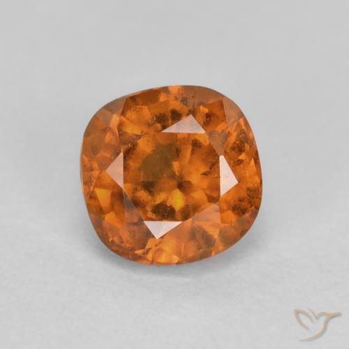 0.87ct 자연스러운 미디엄 다크 오렌지 헤소나이트 가넷, 방석, SI