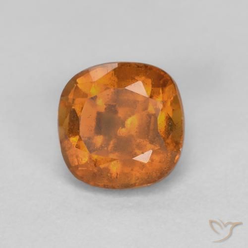 0.97ct 자연스러운 노란 오렌지 헤소나이트 가넷, 방석, SI