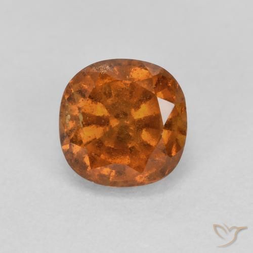 0.93ct 자연스러운 딥 오렌지 헤소나이트 가넷, 방석, SI
