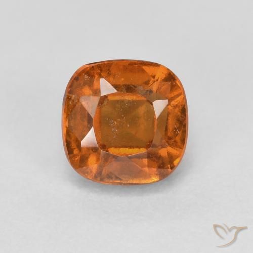 1.02ct 자연스러운 딥 오렌지 헤소나이트 가넷, 방석, SI