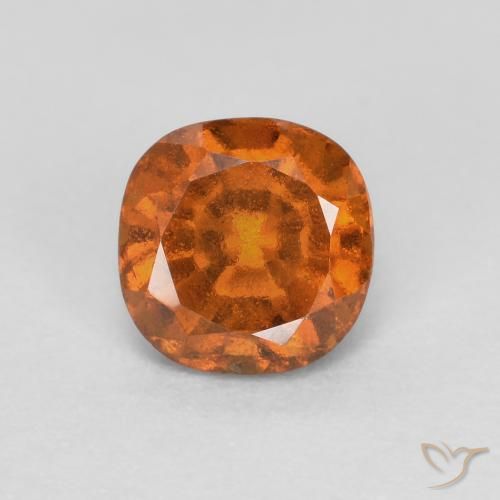 0.88ct 자연스러운 미디엄 다크 오렌지 헤소나이트 가넷, 방석, SI