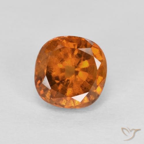 0.89ct 자연스러운 딥 오렌지 헤소나이트 가넷, 방석, SI