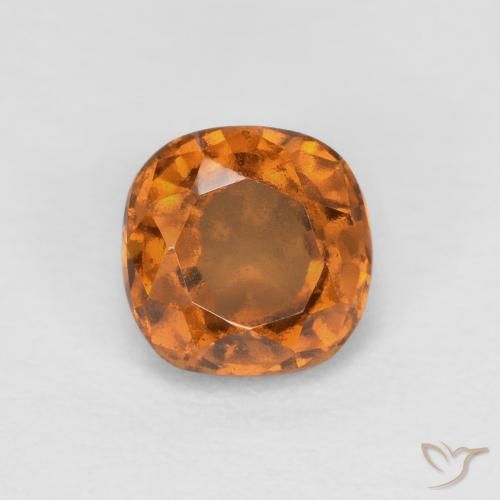0.82ct 자연스러운 노란 오렌지 헤소나이트 가넷, 방석, SI