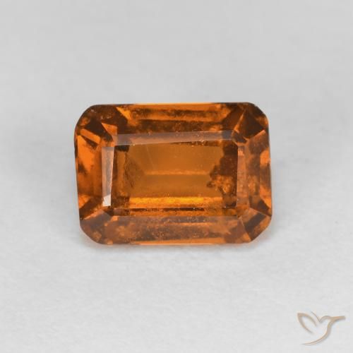 1.33ct 자연스러운 앰버 오렌지 헤소나이트 가넷, 에메랄드 컷, VS-SI